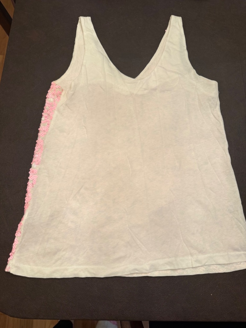 J Crew Ivory Pink Sequined Tank Size Small - Picture 7 of 7